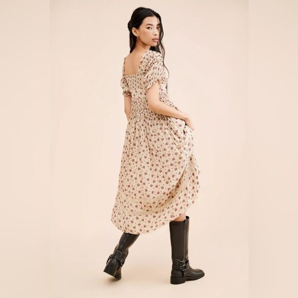 Free People Bali Juniper Dress Ditsy Floral Neutral - Picture 2 of 5